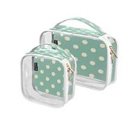 Lyeorm White Polka Dots Toiletry Bag - Clear Travel Makeup Bag - Waterproof Cosmetic Bag for Women Men - Carry on Travel Accessories Bag