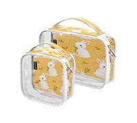 Lyeorm White Rabbit Toiletry Bag - Clear Travel Makeup Bag - Waterproof Cosmetic Bag for Women Men - Carry on Travel Accessories Bag