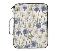 Lyeorm Wildflower Pattern Accordion File Organizer with 3 Ring Binder 7 Pocket Expanding File Folders with Labels Zipper Binder Bag for Letter A4 Files, Holds 500 Sheets