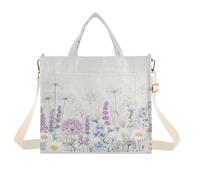 Lyeorm Wildflowers Blooms Tote Bag for Women, Corduroy Tote Bags Crossbody Bag Shoulder Handbag Messenger Bag, S
