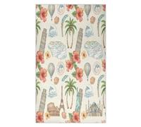 Lyeorm World Landmarks Floral Waffle Weave Kitchen Towels 18x30 Inch Soft Absorbent Microfiber Dish Cloths