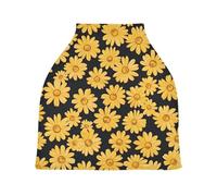 Lyeorm Yellow Daisies Car Seat Covers for Babies Breathable Nursing Breastfeeding Cover Multi-Use Infant Carseat Canopy and Stroller Cover for Boys Girls