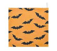 Lyeorm Yellow Halloween Bats Baby Washcloths, Soft and Absorbent Wash Cloths, Baby Bath Towel, Face Towel for Newborns, Infants, 3 Pack, 12x12 inches