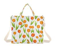 Lyeorm Yellow Tulips Tote Bag for Women, Corduroy Tote Bags Crossbody Bag Shoulder Handbag Messenger Bag, S