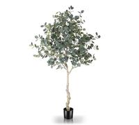 LYERSE 6ft Artificial Eucalyptus Tree in Plastic Nursery Pot, Tall Faux Eucalyptus Stems Fake Plants with 462 Silver Dollar Leaves, Artificial Trees for Office House Living Room Home Decor Indoor