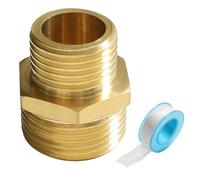 Lyeteung 1 PC G3/4 Male to G1/2 Male, Thread Brass Hex Nipple Connector, Straight Pipe Hex Fitting, with Plumbers Tape, for Pipe Connection