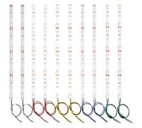 Lyeteung 10 PCS 200mm 12V - 18V Pre Wired Strip, 2835 SMD LED Model Railway LED Lighting, White/Red/Yellow/Blue/Green