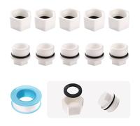 Lyeteung 10 PCS G3/4 Threaded Blanking Cap, Thread PPR Hose Caps, with Raw Material Tape, for Water Pipe Appliances Tap