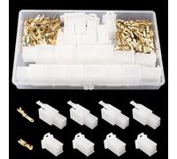 Lyeteung 100 PCS 2.8mm 4 Pin Electrical Wire Terminals Connector Kit, Male Female Plug Housing and Pin Header Crimp Connector Kit, for Motorcycle, Car, Boats