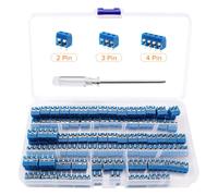 Lyeteung 100 PCS 5mm Pitch 2/3 / 4 Pin PCB Mount Screw Terminal Block Connector, PCB Terminal Block, with Screwdriver, for Arduino DIY Project, Blue