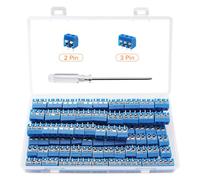 Lyeteung 100 PCS 5mm Pitch 2/3 Pin PCB Mount Screw Terminal Block Connector, PCB Terminal Block, with Screwdriver, for Arduino DIY Project, Blue