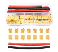 Lyeteung 12 Pairs XT30 Connectors, XT30 Male Female Bullet Connectors with Heat Shrink Tubing, for RC Lipo Battery, Yellow