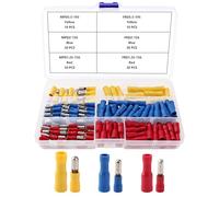 Lyeteung 140 PCS Bullet Butt Crimps Terminals Connectors Set, Insulated Male and Female Bullet Butt Connectors, Electrical Crimps Connector, 22-10 AWG
