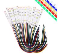 Lyeteung 15 PCS 50mm 12V - 18V Pre Wired Strip, 2835 SMD LED Model Railway LED Lighting, White/Red/Yellow/Blue/Green