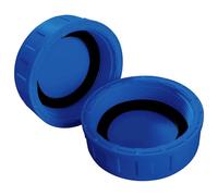 Lyeteung 2 PCS G2 Pipe PVC Threaded Cap, Kitchen Sink Waste Pipe Blanking Cap Female Thread, Appliance Trap Blanking Caps, with Sealing Rubber Rings, for Sealing Joints and Pipes End, Blue