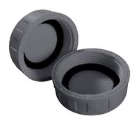 Lyeteung 2 PCS G2 Pipe PVC Threaded Cap, Kitchen Sink Waste Pipe Blanking Cap Female Thread, Appliance Trap Blanking Caps, with Sealing Rubber Rings, for Sealing Joints and Pipes End, Grey