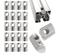 Lyeteung 20 PCS 40 Series M8 T Spring Nuts, Roll-in Spring T Nut, Half Round Roll in Spring T Slot Nut, for 8mm Slot 4040 4080 40120 8080 Aluminum Extrusion Profile