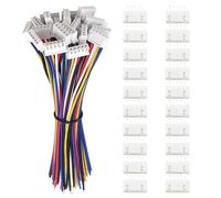 Lyeteung 20 Sets 2.54mm JST-XH Connector, Mini Micro JST XH 5 Pin Connector Plug Male with 150mm 22AWG Cable & Female Connector
