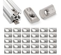 Lyeteung 30 PCS 20 Series M5 T-Slot Nut, Half Round Roll in Spring T Slot Nut, for 6mm Slot 2020 2040 2060 2080 Aluminum Extrusion Profile