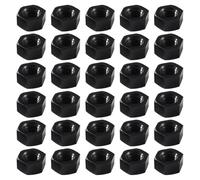 Lyeteung 30 PCS M10 Metric Thread Hexagon Fastener, Nylon Hex Nuts, Metric Coarse Thread Hexagon Nuts, Black