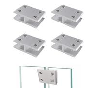 Lyeteung 4 PCS 11.5mm Glass Clamps, Aluminium Alloy Glass Support Bracket, Adjustable Glass Clamp Holders, Glass Connector, Glass Combination Fixing Bracket, for 7-10 mm Glass Thickness, 180 Degrees