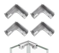 Lyeteung 4 PCS 11.5mm Glass Clamps, Aluminium Alloy Glass Support Bracket, Adjustable Glass Clamp Holders, Glass Connector, Glass Combination Fixing Bracket, for 7-10 mm Glass Thickness, L Shaped