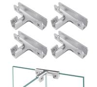Lyeteung 4 PCS 11.5mm Glass Clamps, Aluminium Alloy Glass Support Bracket, Adjustable Glass Clamp Holders, Glass Connector, Glass Combination Fixing Bracket, for 7-10 mm Glass Thickness, T Shaped