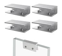Lyeteung 4 PCS 11.5mm Glass Clamps, Aluminium Alloy Glass Support Bracket, Adjustable Glass Clamp Holders, Glass Connector, Glass Combination Fixing Bracket, for 7-10 mm Thickness, Straight Shaped