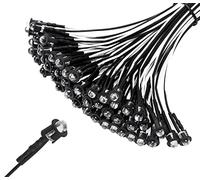 Lyeteung 50 PCS 5mm 12V Prewired LED Diodes Light, White, 20cm Prewired LED Light Emitting Diode + 50 PCS 5mm Plastic LED Holder