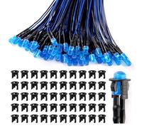 Lyeteung 50 PCS 5mm 12V Prewired LED Diodes Light with Diffused Colored Lens, Blue, 20cm Prewired LED Light Emitting Diode + 50 PCS 5mm Plastic LED Holder