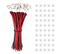 Lyeteung 50 Sets 2.54mm JST-XH Connector, Mini Micro JST XH 2 Pin Connector Plug Male with 150mm 22AWG Cable & Female Connector (Black Red)