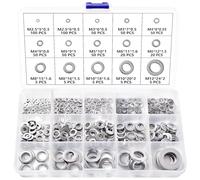 Lyeteung 565 PCS M2 M2.5 M3 M4 M5 M6 M8 M10 M12 Stainless Steel Flat Washers Set, Assorted Metal Washers, Metal Round Washers Kit, for Home Decoration Factories Repair Construction