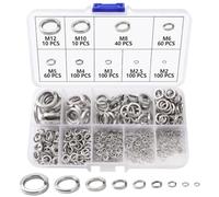 Lyeteung 580 PCS M2 M2.5 M3 M4 M5 M6 M8 M10 M12 304 Stainless Steel Spring Lock Washer Assortment Kit, Spiral Split Washers, for Tightening Screws