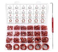 Lyeteung 600 PCS 24 Sizes O-Ring Gasket Kit, Silicone O Ring Assortment Kit with Double Headed Pick and Hook, for Plumbing Washer Seal & Auto Quick Repai, Red