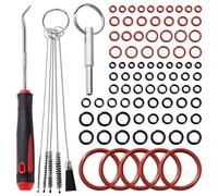 Lyeteung 92 PCS Coffee Machine Seal O-Ring Kit, Brew Group Silicone O-Rings, with Oval Head Wrench Cleaning Brush Pick and Hook, Compatible with Philips Saeco Spidem Gaggia