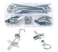 Lyeteung M4 Wing Spring Toggle Bolt Hook Set - 10 Sets for Ceiling Plasterboard Mount, Hollow Walls, Hanging Plants - Includes Hex Nuts and Washers