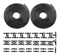 Lyeteung Universal Car Windshield Washer Hose Kit, 2 PCS 4m Washer Pipe and 45 PCS Hose Connector, Universal Windscreen Hose with Hose Connector, Connect Car Water Pump and Nozzles Car Accessories