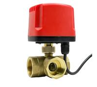 LYEUXHJPX 1/2" 3/4" 3 Way IP65 Waterproof Motorized Ball Valve 3-Wire 2 Control T/L Type Brass Electric Ball Valve(3/4",L TYPE_12VDC)