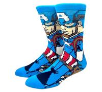 LYF STILE American Captain Superhero Novelty Socks - Unique Cotton Blend Gift for Birthdays and Christmas - Men's and Women's UK Size 5-11 - 1 Pair