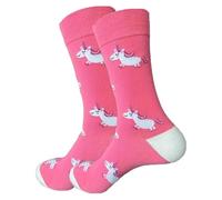 LYF STILE Unicorn Novelty Fantasy Funny Socks Pink Cotton Blend Mens Womans UK Size 5-11 - 1 Pair