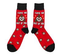 LYF STILE Valantines Poo Emoticon Love You Red Cotton Socks Womans Mens Gift UK Size 4-11 - 1 Pair