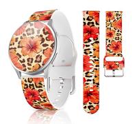 Lyfatz Cute Watch Band Compatible with Garmin Venu 4 45mm, 22MM Soft Silicone Hibiscus Strap for Garmin Venu 3/Venu 2/Forerunner 570 47mm/970/965/955/265/255 Smartwatch for Women Men