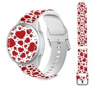 Lyfatz Holiday Valentine's Band Compatible with Samsung Galaxy Watch 3 45mm, 22MM Soft Silicone Cute Strap for Venu 4 45mm/3/2/Forerunner 570 47mm/970/965/955 Smartwatch for Women Men-Loving Heart-7