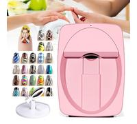 LYFDPN Digital Mobile Nail Art Printe- 30s Done,Color Art Nails/Press on Nails Printer-DIY Any Photos Pattern-2400 Dpi Printing Resolution (Pink)