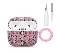 LYFDTFVE Cute Light Pink Red Heart Print Hard Protective Case Compatible with AirPods 4th Generation-Pink