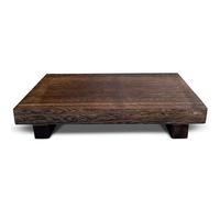 Lyfe Simple Wood Riser Rustic - Rectangular Pedestal Stand - Brown, 9 x 6 x 1.5 Inch
