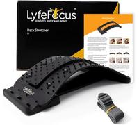 LyfeFocus Back Stretcher & Acupressure Massager for Back & Neck Pain - Comfortable Adjustable Spine Stretcher Posture Corrector - Spine Board Lumbar Support - Magnetic Therapy & Chair Strap (Green)