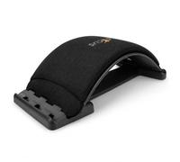 LyfeFocus Heated Back Stretcher for Lower Back Pain Relief - Lumbar Decompression Device with Acupressure Nodes, Memory Foam Cover & Chair Strap (Black, Smart Plug)