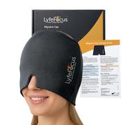 LyfeFocus Migraine Relief Cap, Hot & Cold Head Wrap, Black