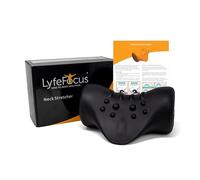 LyfeFocus Neck Stretcher with Heat for Back & Neck Pain - Neck Support Posture Corrector with Firm Nodes Designed to Relieve Muscle Tension (Black, No Heat)
